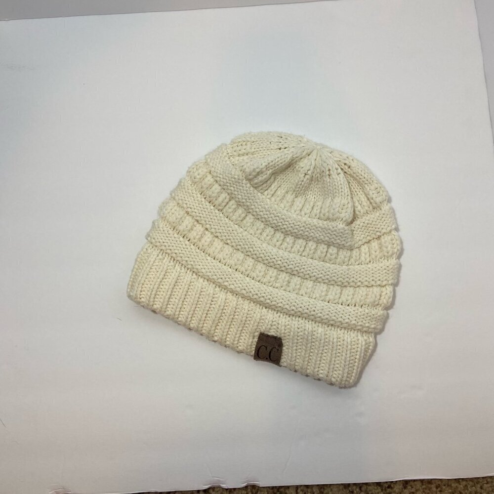 C.C Exclusives Knit Beanie – Ivory/Cream – One Size - Picture 6 of 6